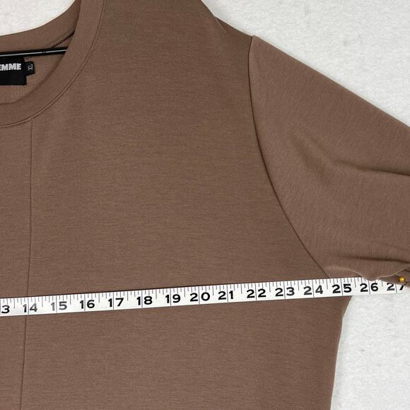 Homme + Femme  LA Unisex Tiered Thick Cotton Embroidered Tee Shirt Tan Size XL - Picture 6 of 10